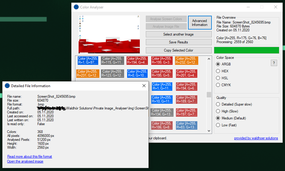Picture Analysis with Image Analyser